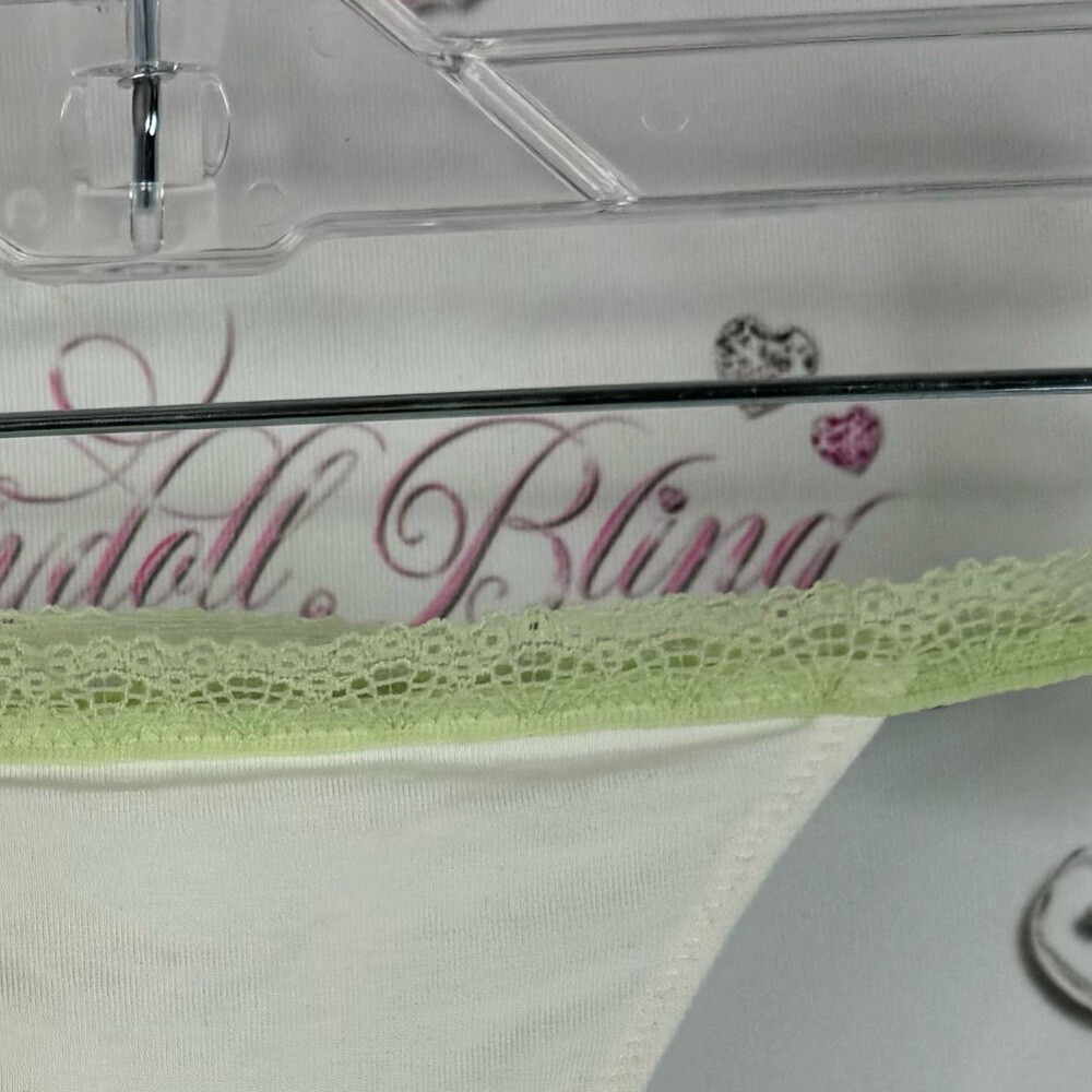 Free People thong BRAND NEW WITH TAGS White and Green Lace Trim Panty Lacie - Picture 9 of 10